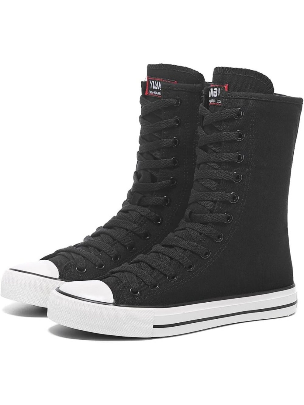 Stylish Women's High Top Canvas Sneakers - Lace-Up Casual Shoes for Girls